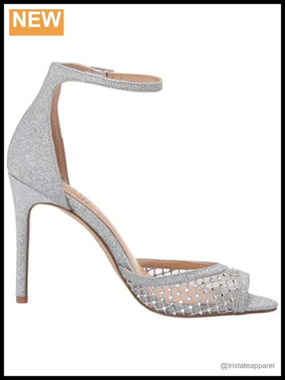 Nakisha Platform Stiletto Heeled Sandal with Ankle Strap and Rhinestone Details